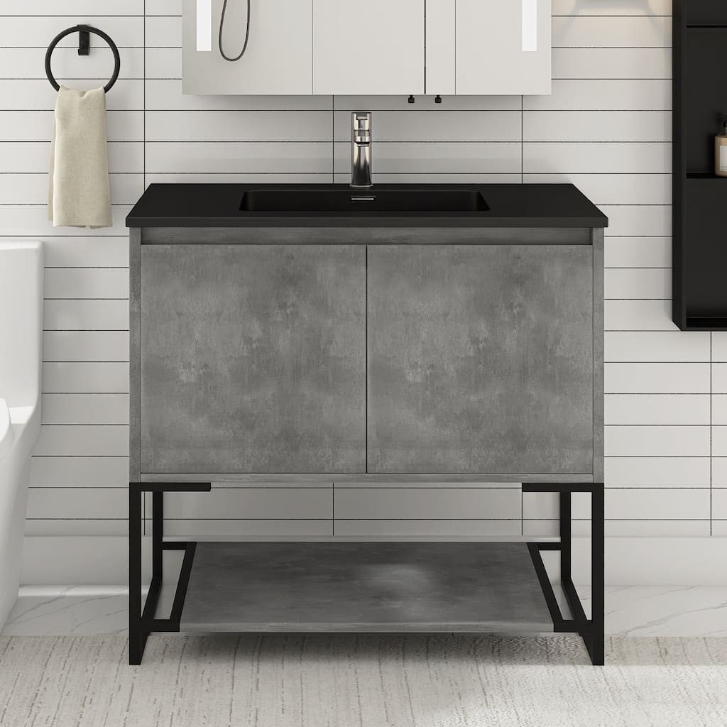 36-inch Freestanding Bath Vanity with Cultured Mable Top