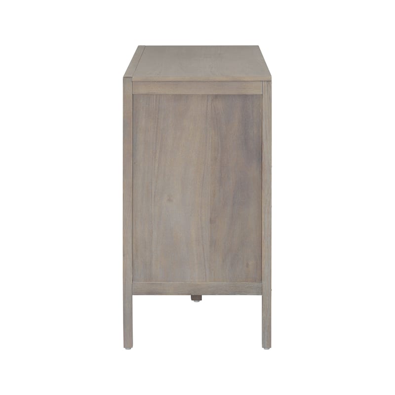 47.25"Sideboard with Pine Veneer and 2 Doors, Retro Buffet with Adjustable Feet, Wooden Storage Cabinet with Metal Handles