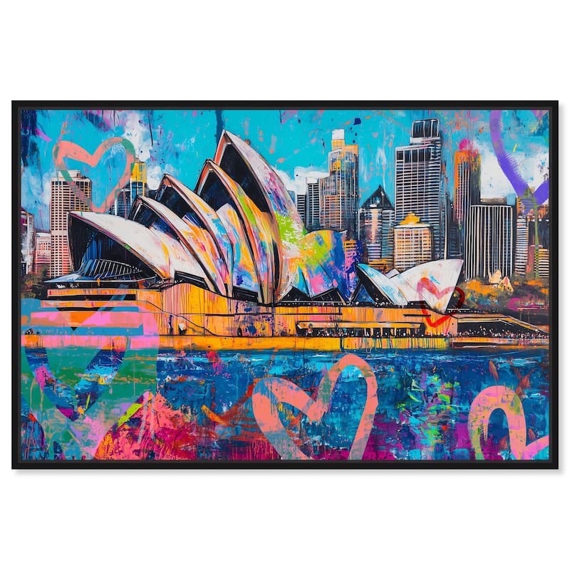 Sydney Opera Graffiti Canvas by Art Remedy - Black - 36" x 24"