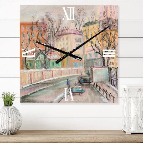 slide 0 of 7, Designart 'Lanes In Moscow City' Traditional Large Wall Clock