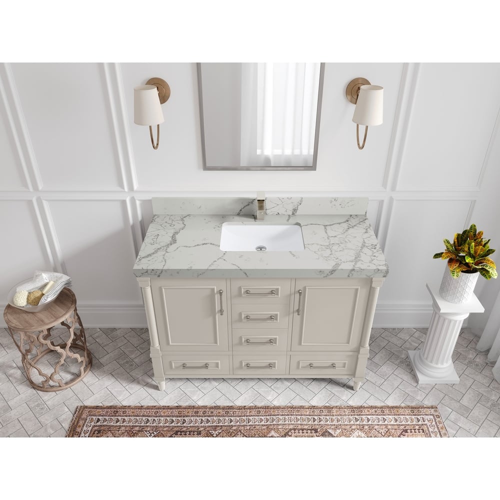 Willow Collections 48 in. W x 22 in. D Aberdeen Single Bowl Sink Bathroom Vanity with Countertop