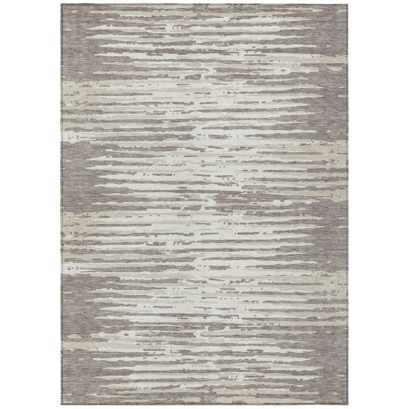 HomeRoots Striped Transitional Rectangle Outdoor Rug