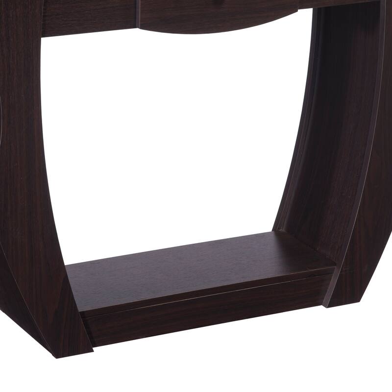 DH BASIC Walnut 40" Storage Console Table by Denhour