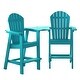 preview thumbnail 30 of 29, Rustic 2 Pieces Adirondack Chair Outdoor Barstools with Connecting Tray and Umbrella Hole