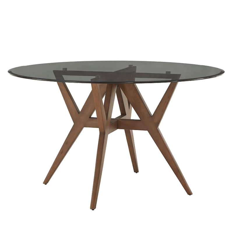 Sheeba Round Mid-Century Modern Walnut 5-piece Dining Set by iNSPIRE Q Modern