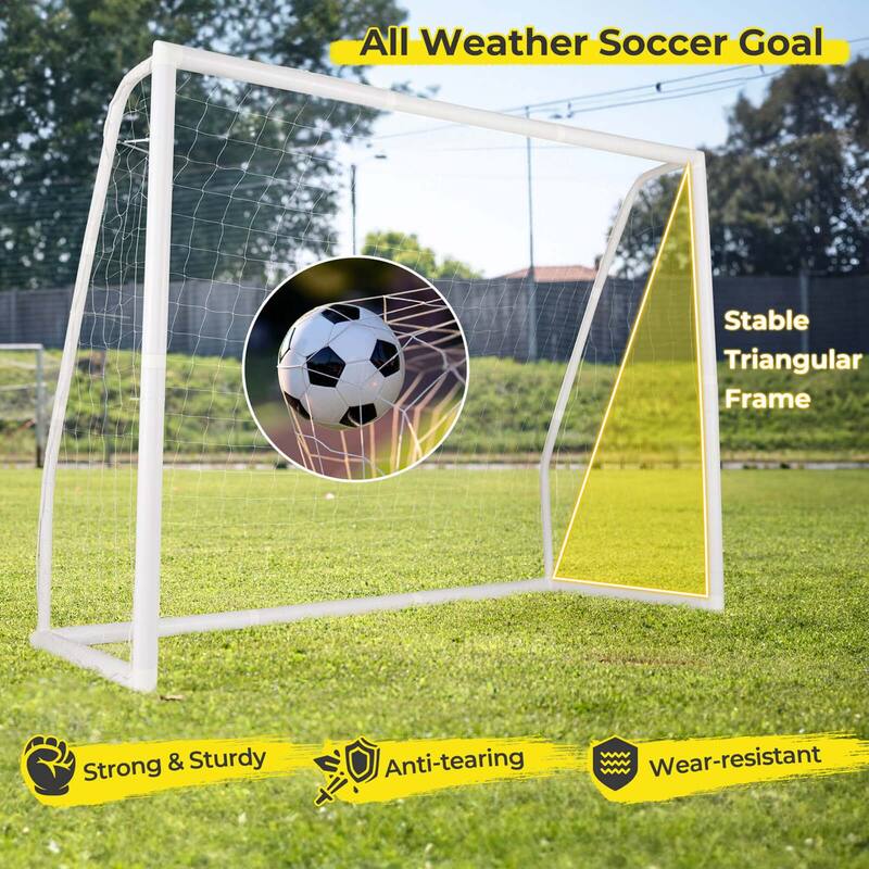 All Weather Soccer Football Training Equipment w/ Anti-tearing Net
