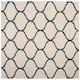 SAFAVIEH Hudson Shag Ogee Trellis 2-inch Thick Area Rug - 5' x 5' Square - Ivory/Slate Blue