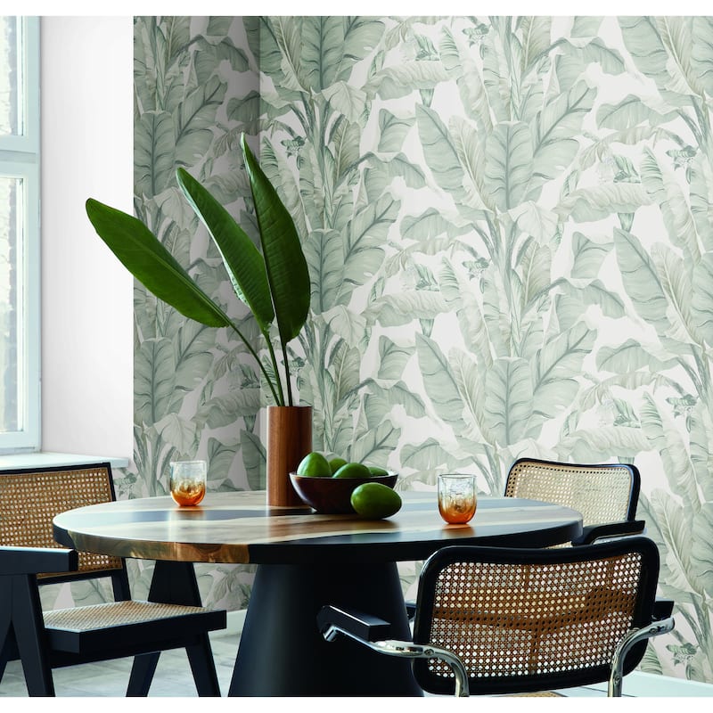 Miramar Vinyl Banana Leaf Wallpaper 27 in x 27 ft = 60.75 sq ft