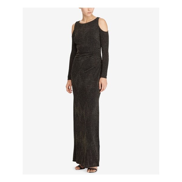 ralph lauren long black evening dress