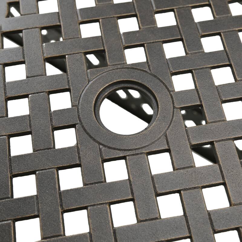 Christopher Knight Home - Austin 7-Piece Outdoor Cast Aluminum Dining Set with Rectangular Table and Swivel Chairs