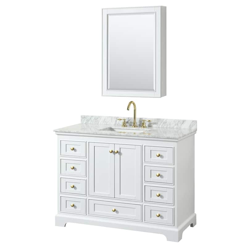 Wyndham Collection Deborah 48" Free Standing Single Vanity Set with