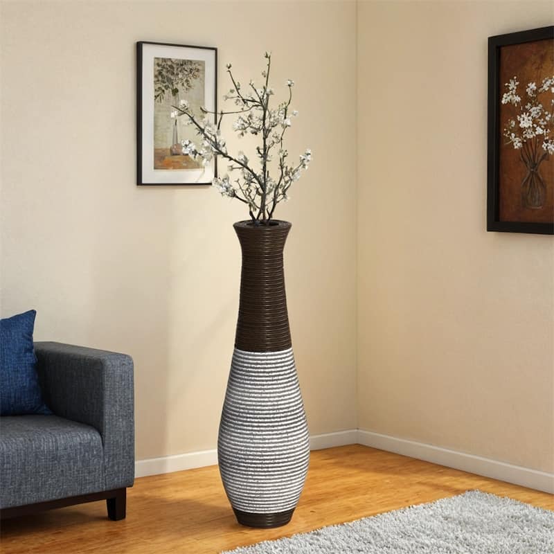 39-Inch Tall Standing Designer Floor Vase,Durable Artificial Rattan