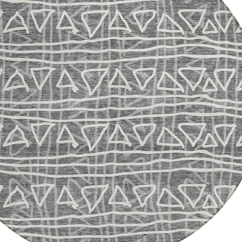 HomeRoots Geometric Transitional Rectangle Outdoor Rug