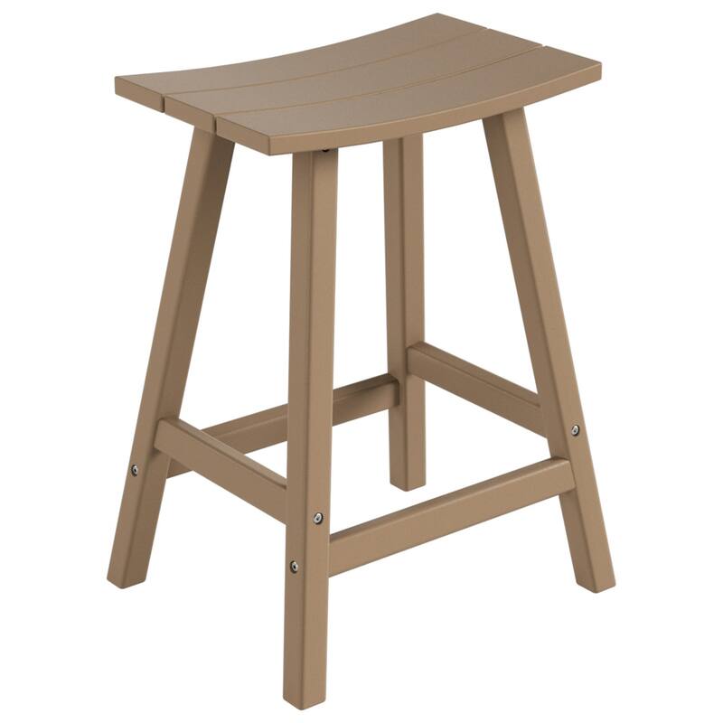 Polytrends Laguna Hdpe All Weather Outdoor Patio 24" Saddle Seat Counter Stool