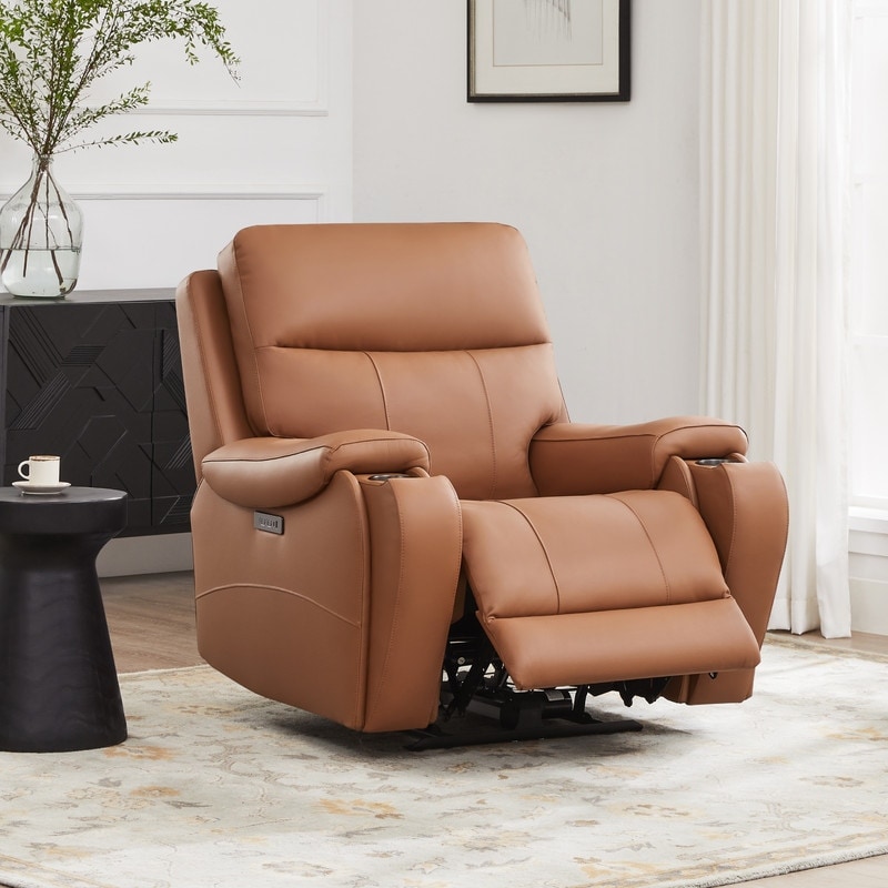 Spruce & Spring Gavin Power Genuine Leather Recliner Chair Zero-Gravity Recliner