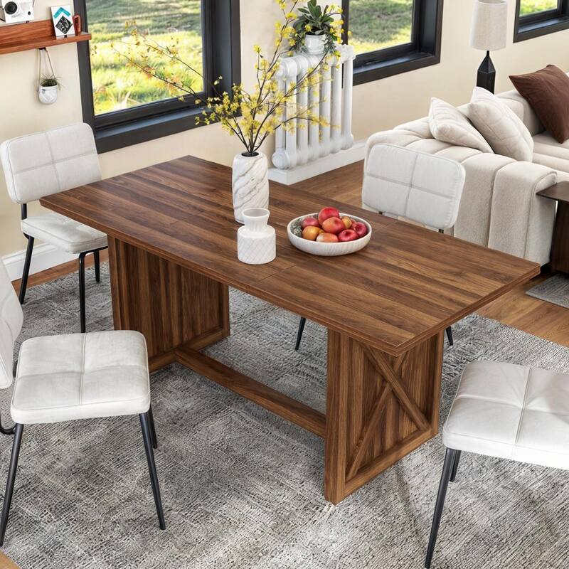 Moasis 70.8" Large Farmhouse Kitchen Dining Room Table for 6 to 8 People