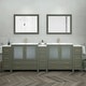 preview thumbnail 29 of 34, Vanity Art 108" Double Sink Bathroom Vanity Set 13 Dove-Tailed Drawers 3 Cabinets 2 Shelves Soft-Closing Doors with Free Mirror Vintage Green