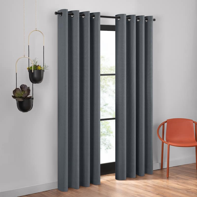Umbra Ottoman Textured Solid 100% Blackout Grommet Curtain Panel