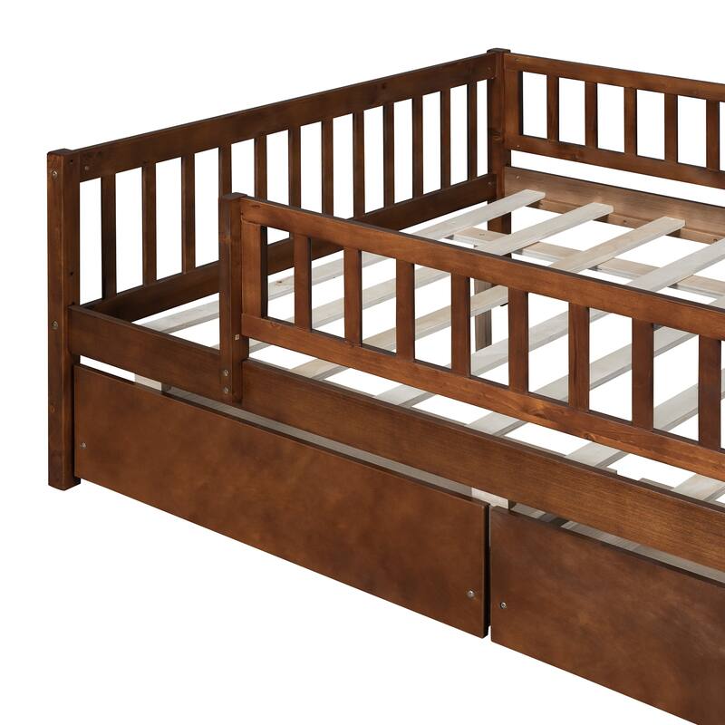 Modern Pine Daybed with Storage Drawers