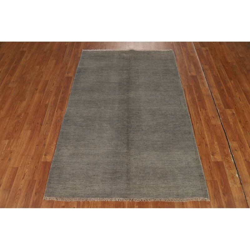 Hand Knotted Oriental 100% Wool Carpet Modern Modern Beige & Ivories Gabbeh Area Rug - 5' 9'' X 3' 8''