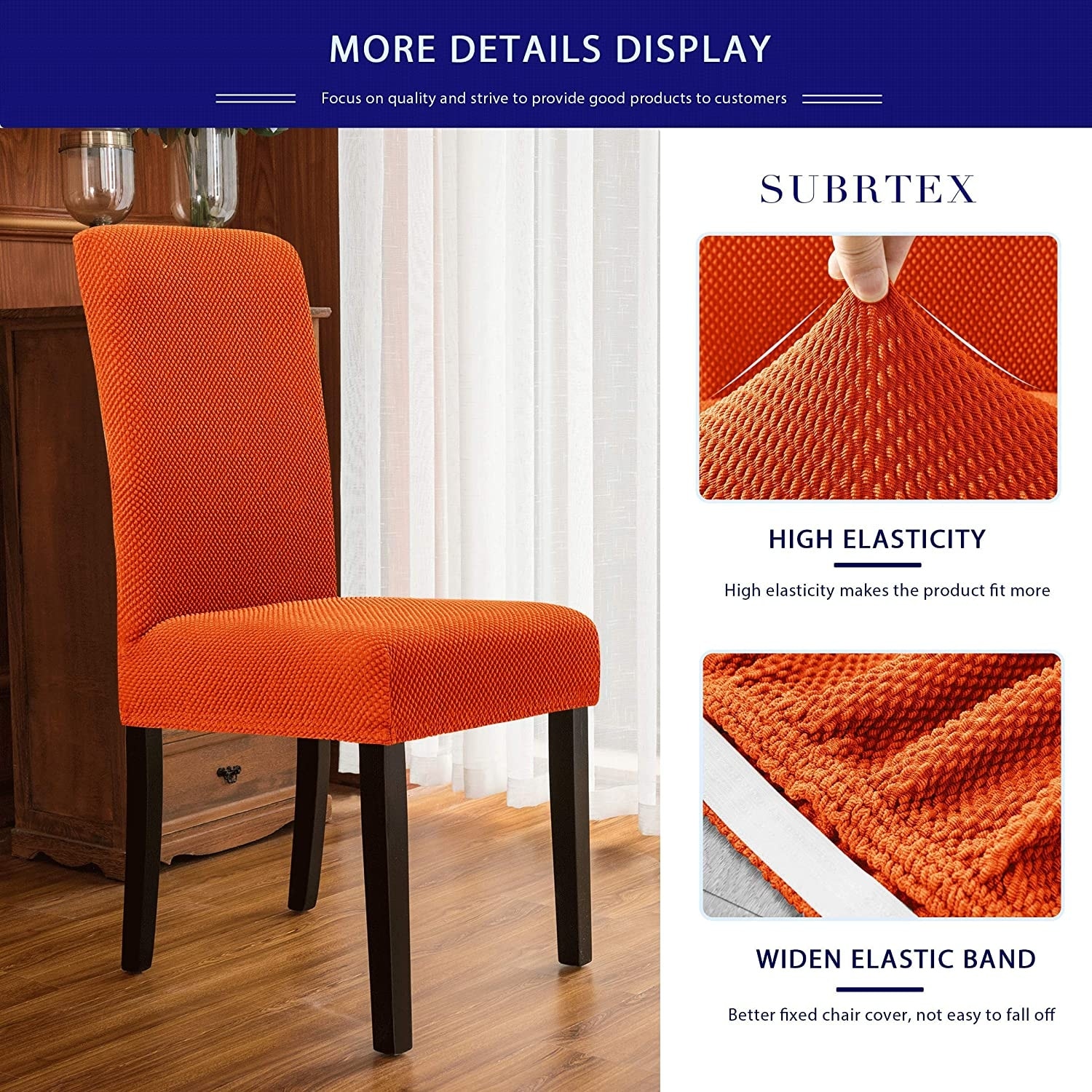 Subrtex stretch textured grain dining chair slipcover online