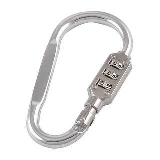 Lockable Cip Outdoor Traveling Aluminum Alloy Lockable Clip Silver Tone Carabiner ...