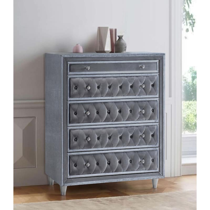 Antonella Modern Classic 5-drawer Upholstered Bedroom Chest