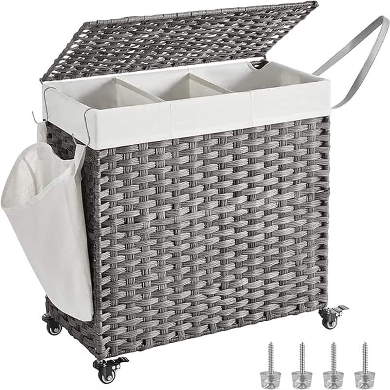 Laundry Hamper with Lid, 37 Gallon (140L) - 26"L x 13"W x 23.6"H