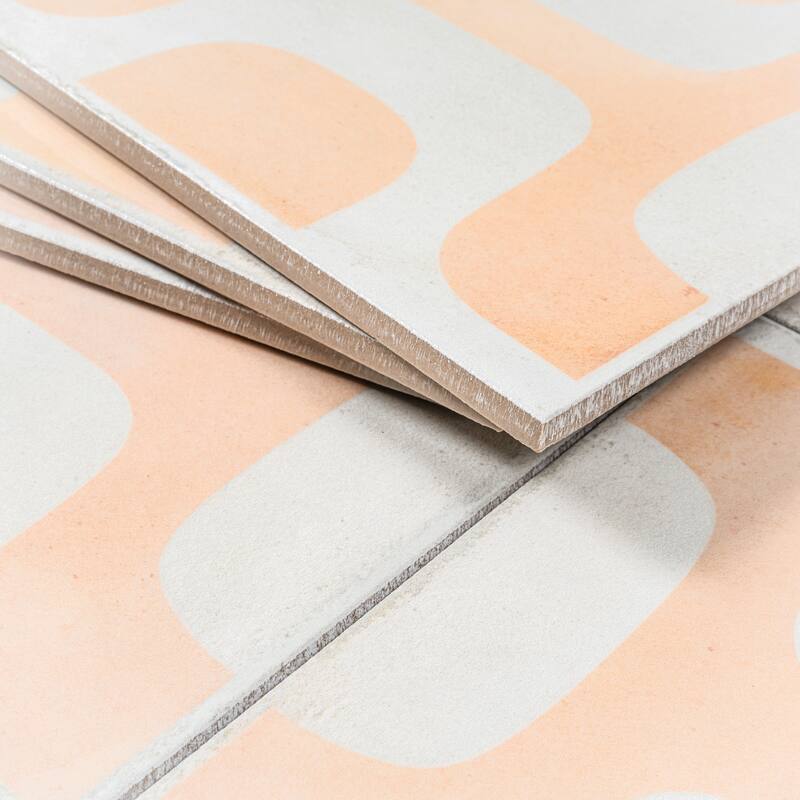 Cadence 8x8 White Faded Terracotta Porcelain Square Motif Wall and Floor Tile (12.49 sq ft/case) - 29 Pack