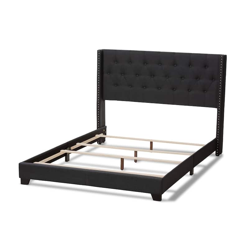 Brady Modern and Contemporary Light Grey Fabric Upholstered Bed