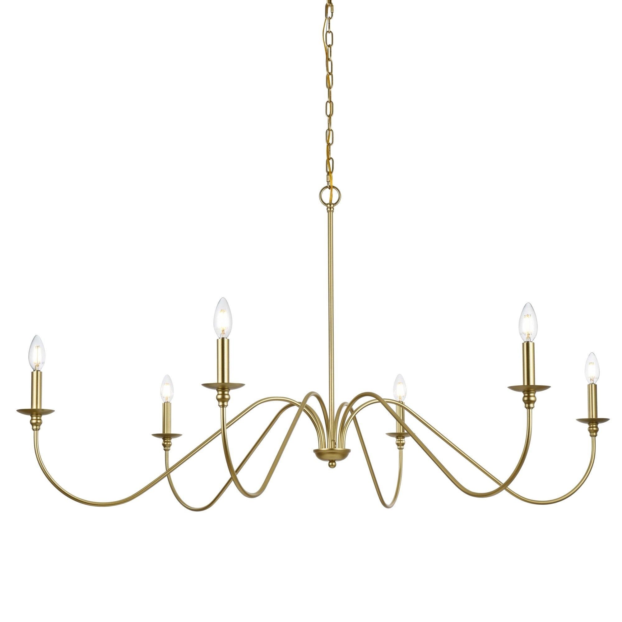 Elegant Lighting LD5056D54 Rohan 6 Light 54" Wide Taper Candle Style
