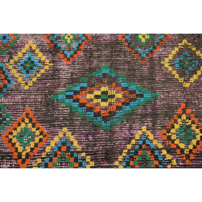 Antique Tribal Moroccan Oriental Wool Area Rug Handmade Foyer Carpet - 5'0" x 9'1"