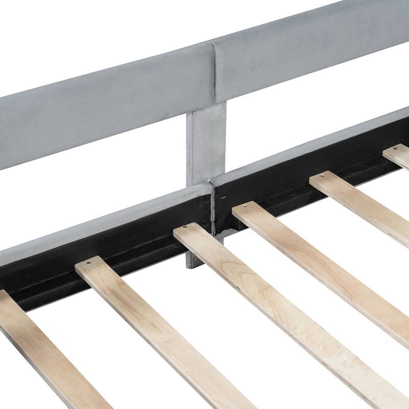 Twin Size Upholstered Daybed with Rabbit Ear Shaped Headboard for Home Office