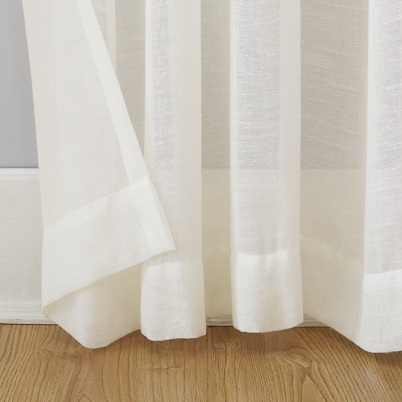 Archaeo Slub Textured Linen Blend Grommet Top Curtain, Single Panel