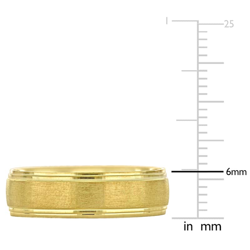 Miadora 6 mm Mens Wedding Band in 10k Yellow Gold
