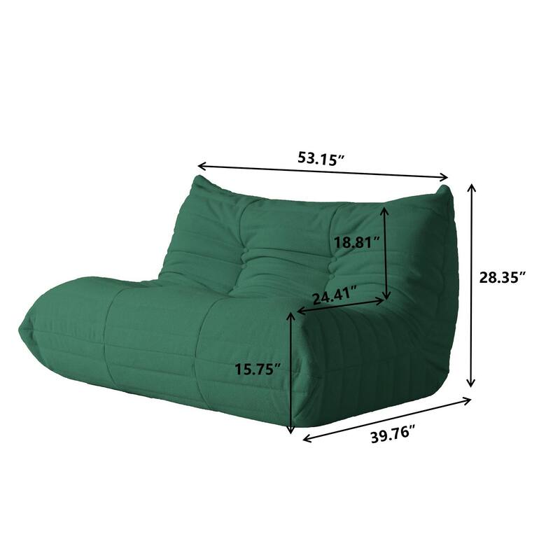 53" Upholstered Teddy Fabric Couch Modern Comfy 2-Seat Loveseat Sofa