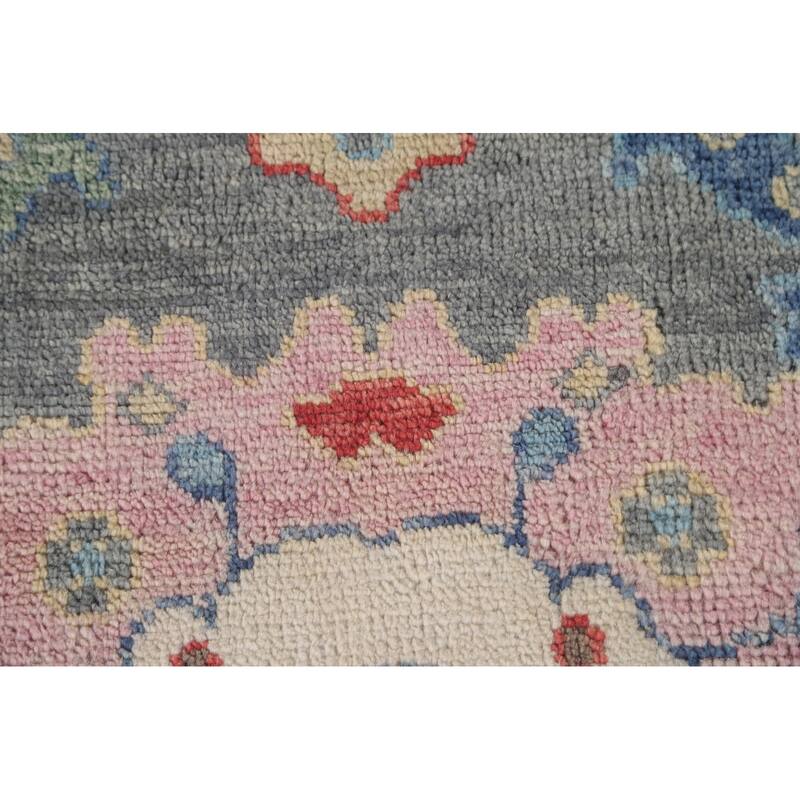 Gray & Blue Oushak Oriental Area Rug Handmade Wool Carpet - 8'11"x 11'8"