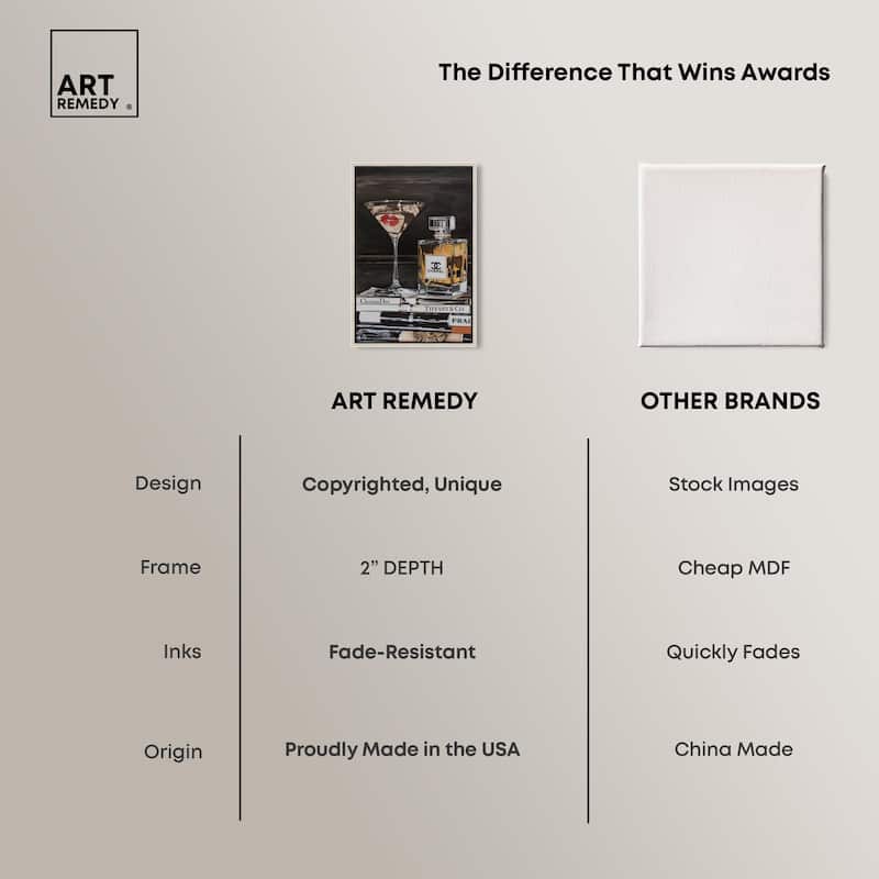 Martini Books Canvas by Art Remedy