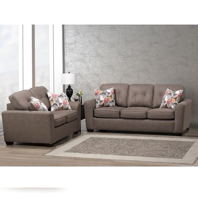 Cala Fabric Upholstered Sofa and Loveseat Set
