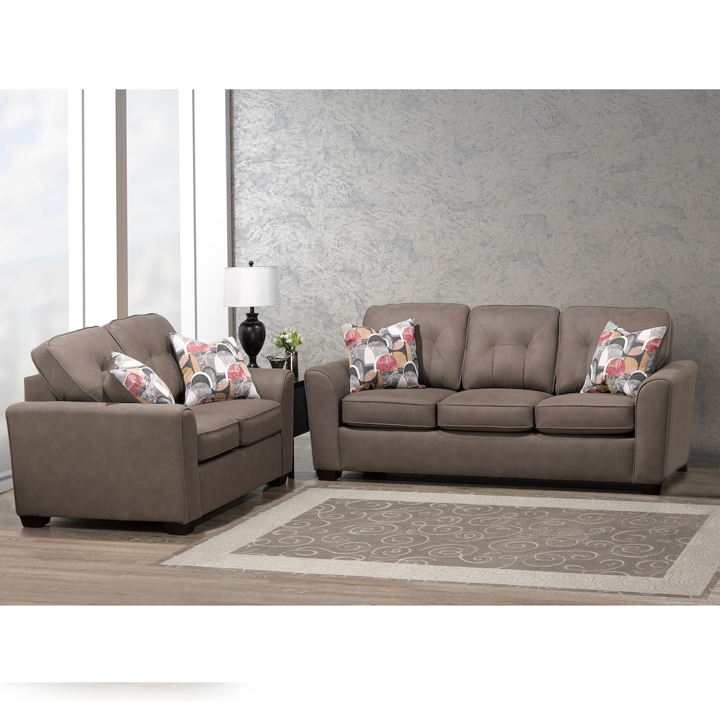 Cala Fabric Upholstered Sofa and Loveseat Set