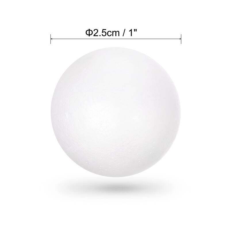 50Pcs 1.5" White Polystyrene Foam Solid Balls for Art and Party Decorations