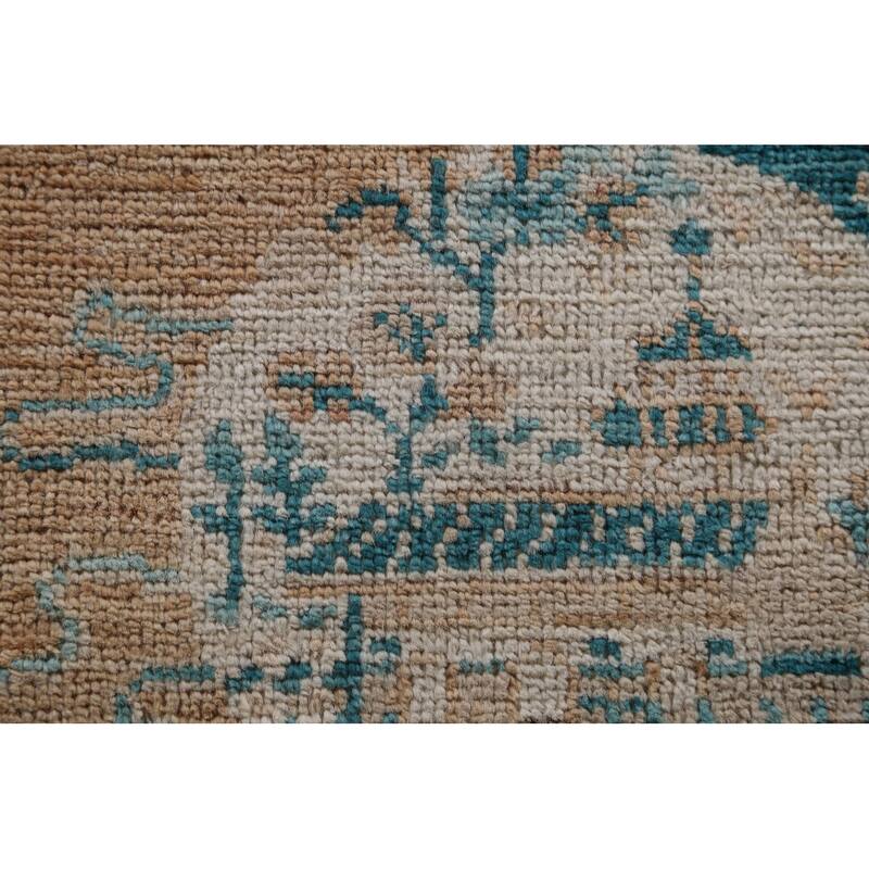 Hand Knotted Oriental 100% Wool Carpet Transitional Animal Pictorial Peach Oushak Area Rug - 2' 11'' X 1' 11''