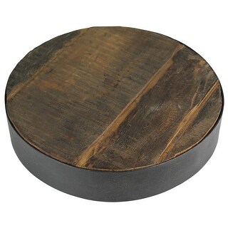 Riser with Round Shape and Metal Band, Small, Brown and Black - Bed ...