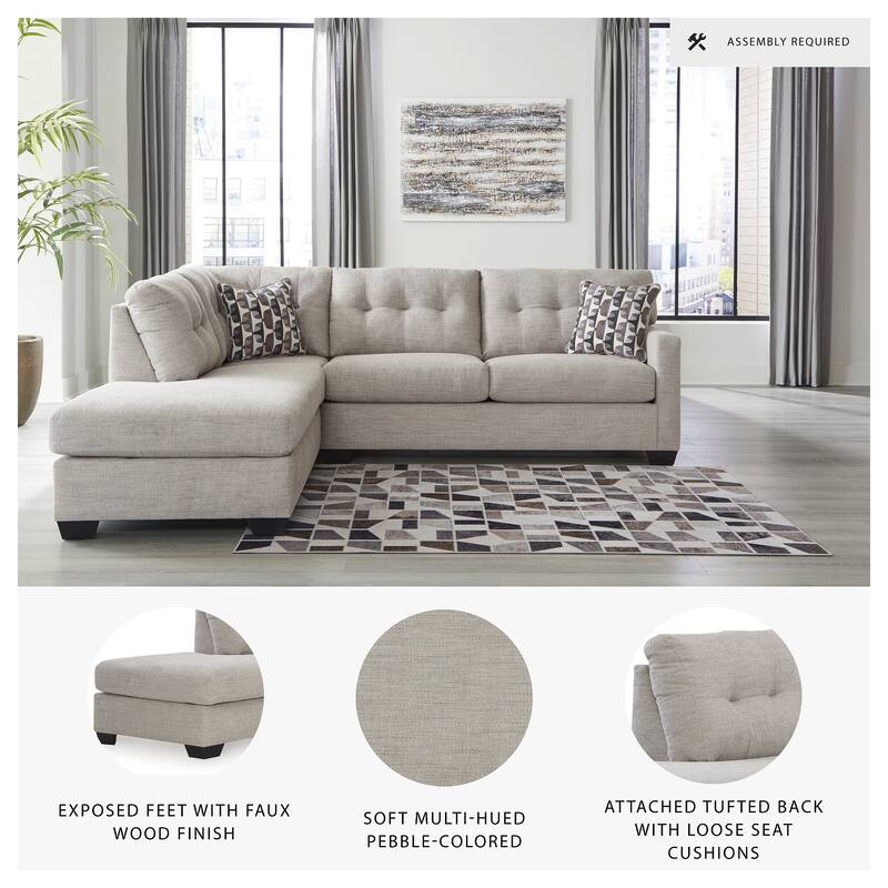 Signature Design by Ashley Mahoney 2-Piece Sectional with Chaise - 105"W x 90"D x 37"H