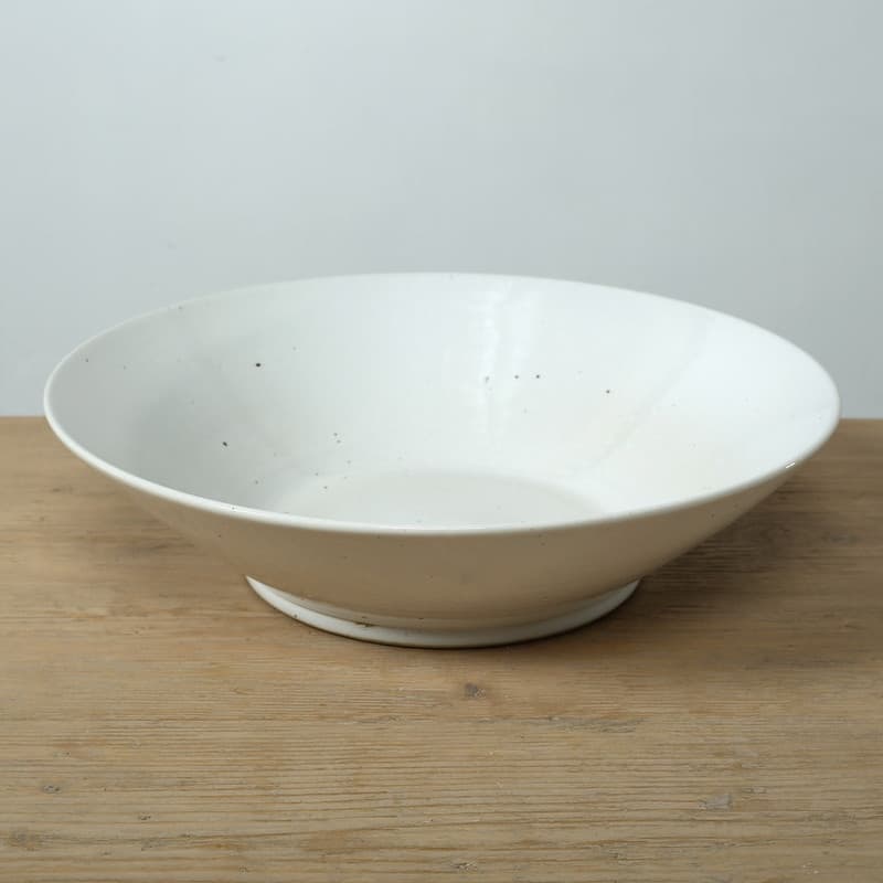 17" Wide Decorative Bowl White Glazed