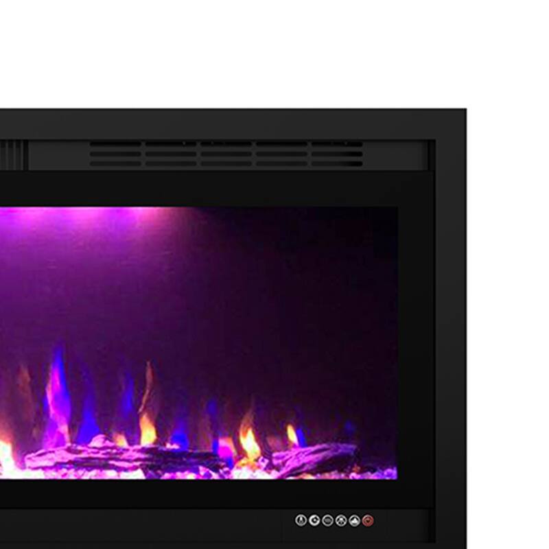 52" 1500W Inserted Wall Mounted Modern Smart Electric Fireplace Heater with APP Control and Remote