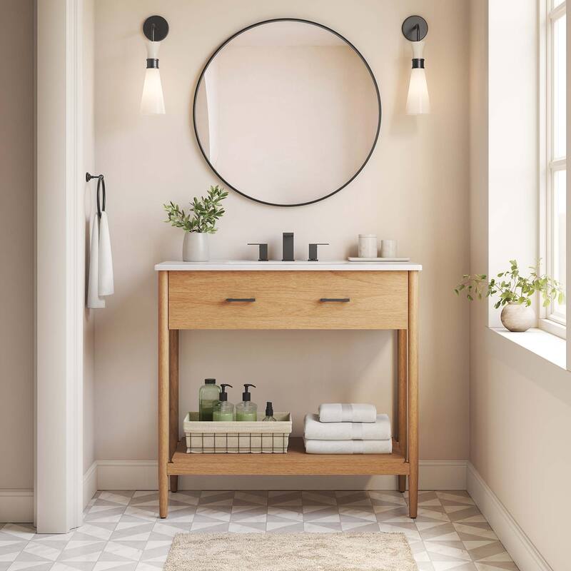 Zaire 18"/24"/30"/36"/48" Bathroom Vanity Cabinet (Sink Basin Not Included) - 36" - Natural