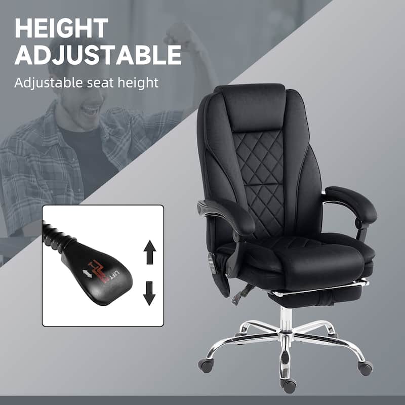 Vinsetto Massage Office Chair with 6 Vibration Points, Heated Reclining Computer Chair, Swivel Desk Chair