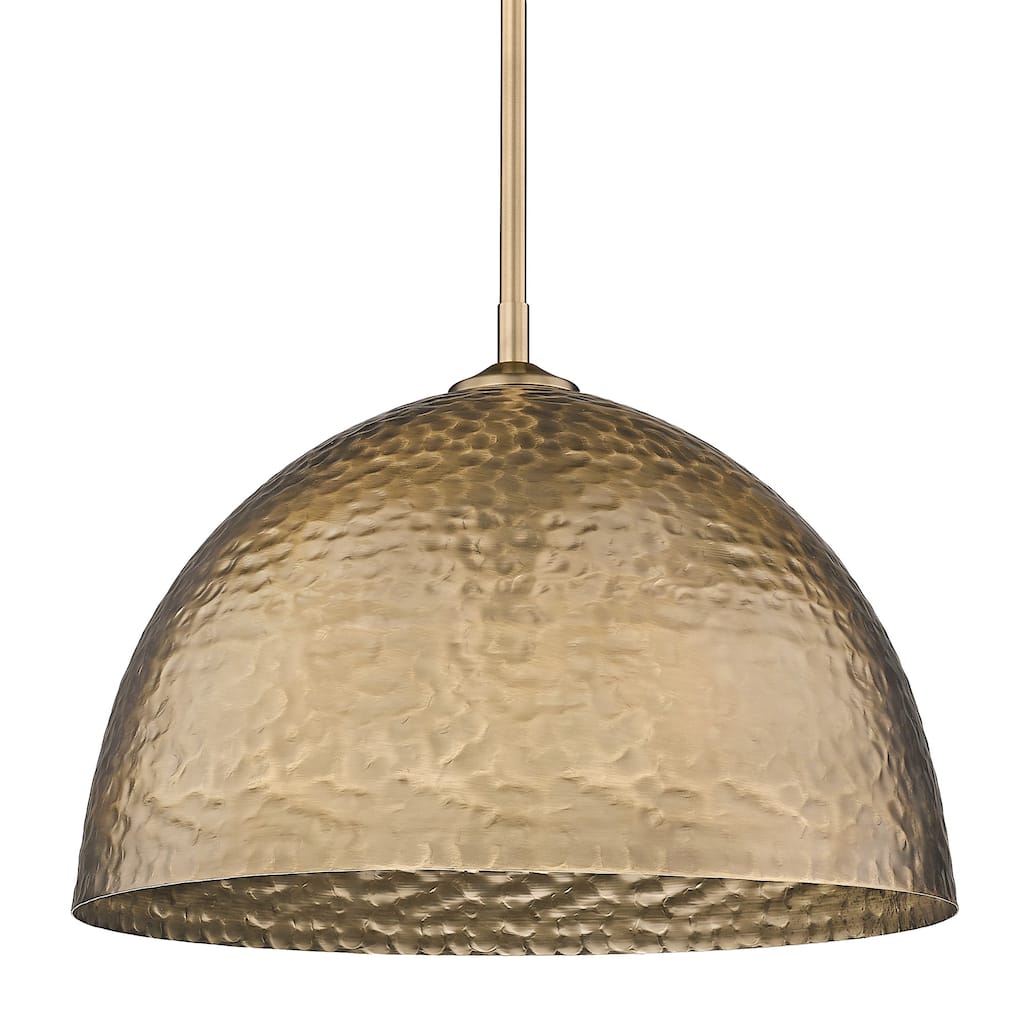 Golden Lighting Shepard 1-light Pendant in Modern Brass and Modern Brass shade - Modern Brass
