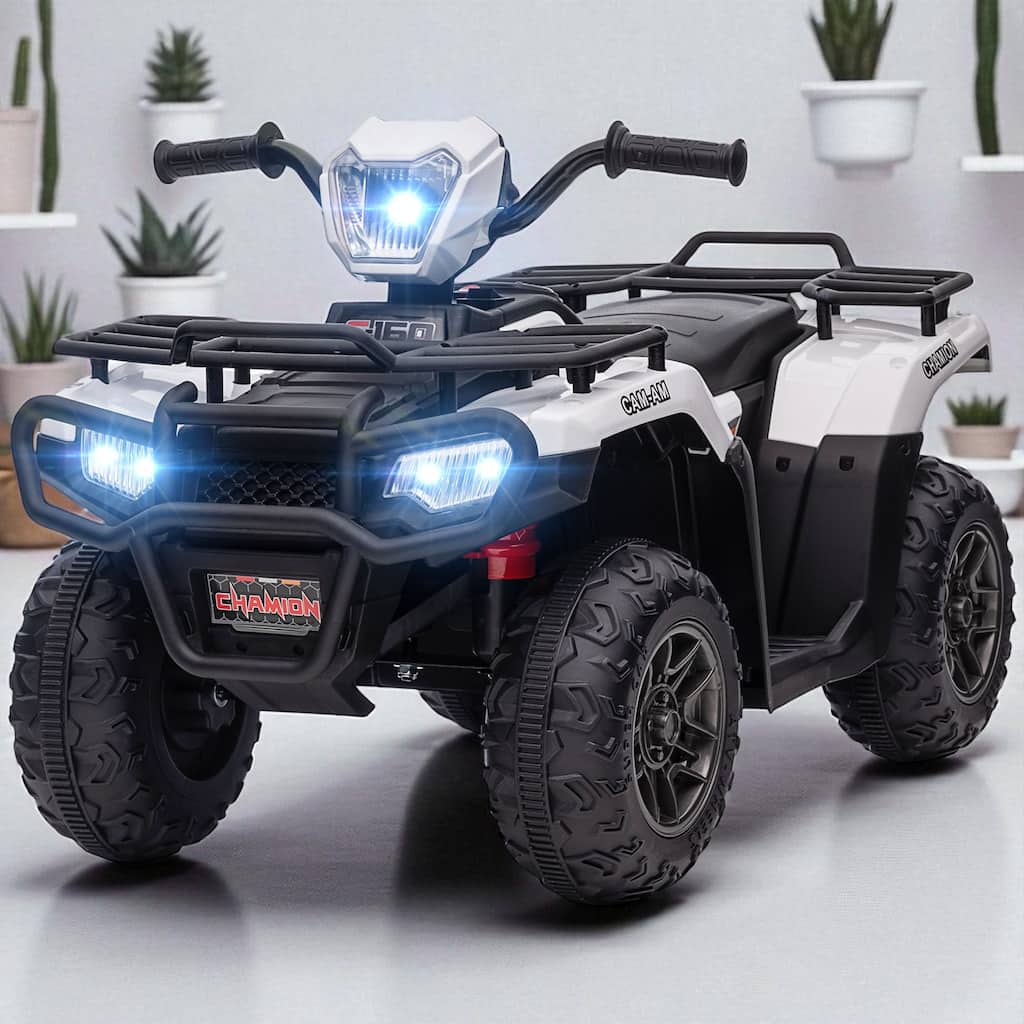 12V Electric Ride-On ATV for Kids, 4-Wheeler with Headlights, MP3, Treaded Tires, Battery Powered Quad